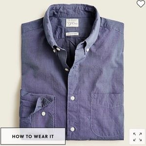 J Crew Secret Wash organic cotton poplin shirt BG409